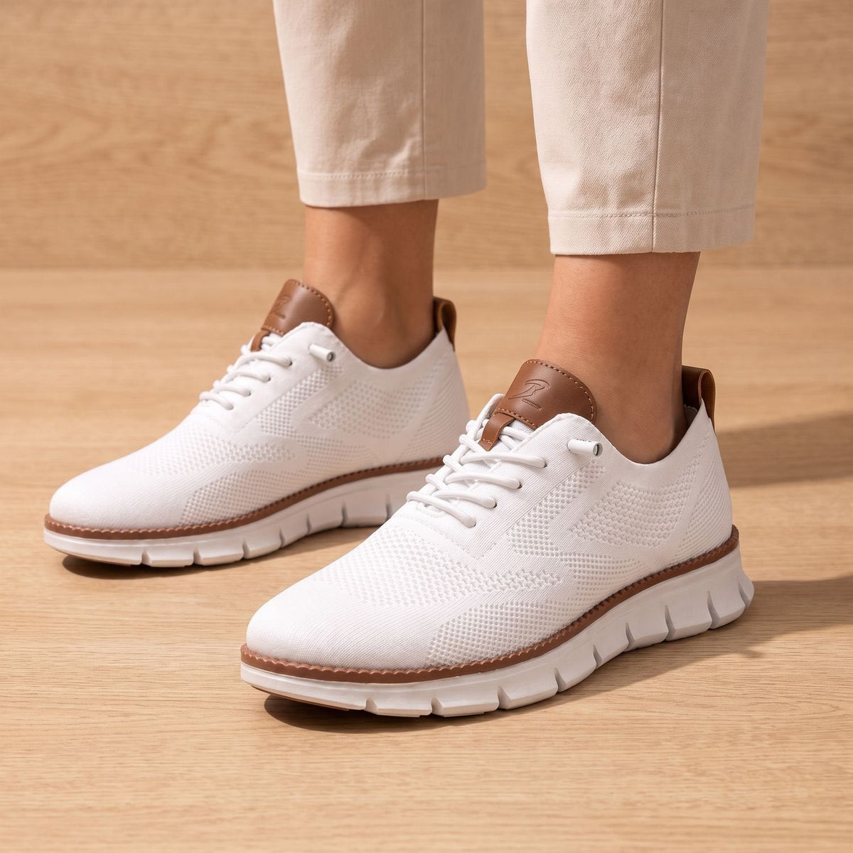 Zapatillas ortopédicas de punto para mujer con cordones y soporte del arco