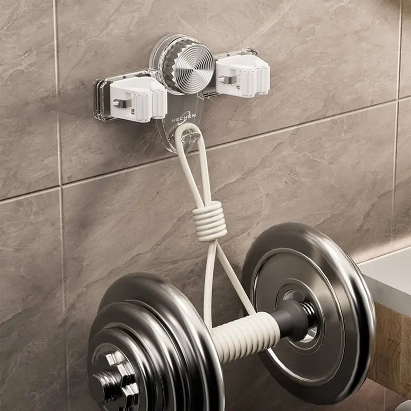 (1+1 Gratis) Soporte para Escobas con Ventosas – Soporte de Pared que Ahorra Espacio con Ganchos Ajustables