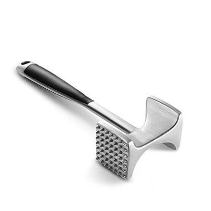 Ablandador de carne de doble cara de acero inoxidable de alta resistencia con mango ergonómico antideslizante