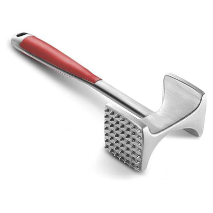 Ablandador de carne de doble cara de acero inoxidable de alta resistencia con mango ergonómico antideslizante