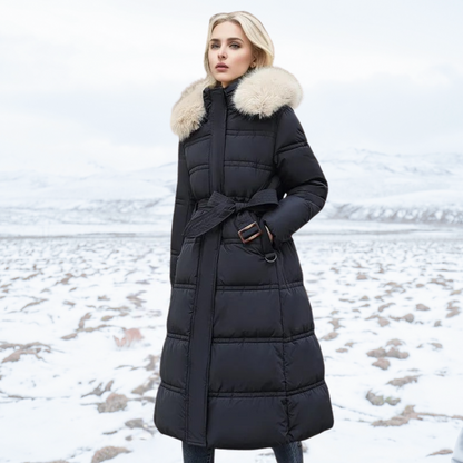 Abrigo de invierno de pelo sintético de lujo para mujer
