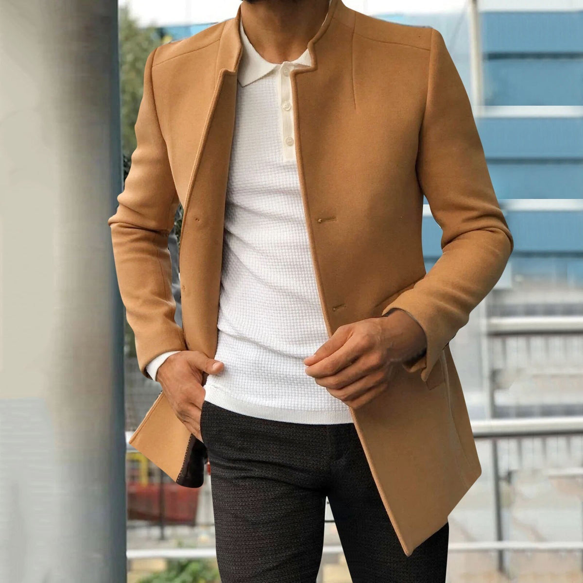 Abrigo de otoño e invierno para hombre