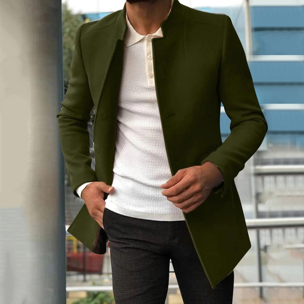 Abrigo de otoño e invierno para hombre