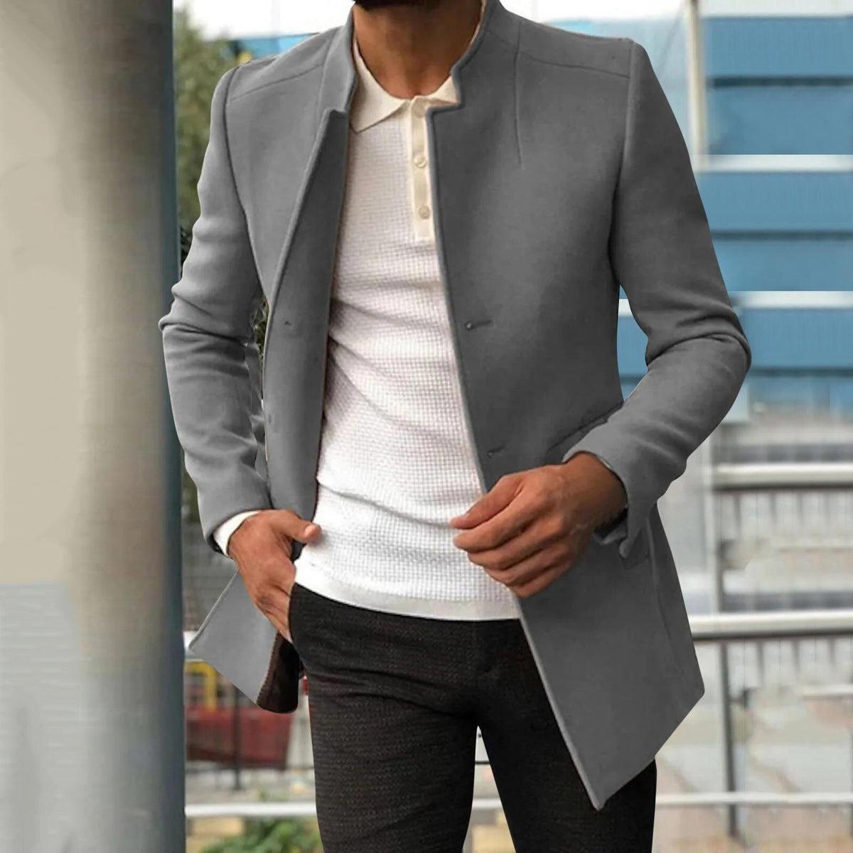 Abrigo de otoño e invierno para hombre