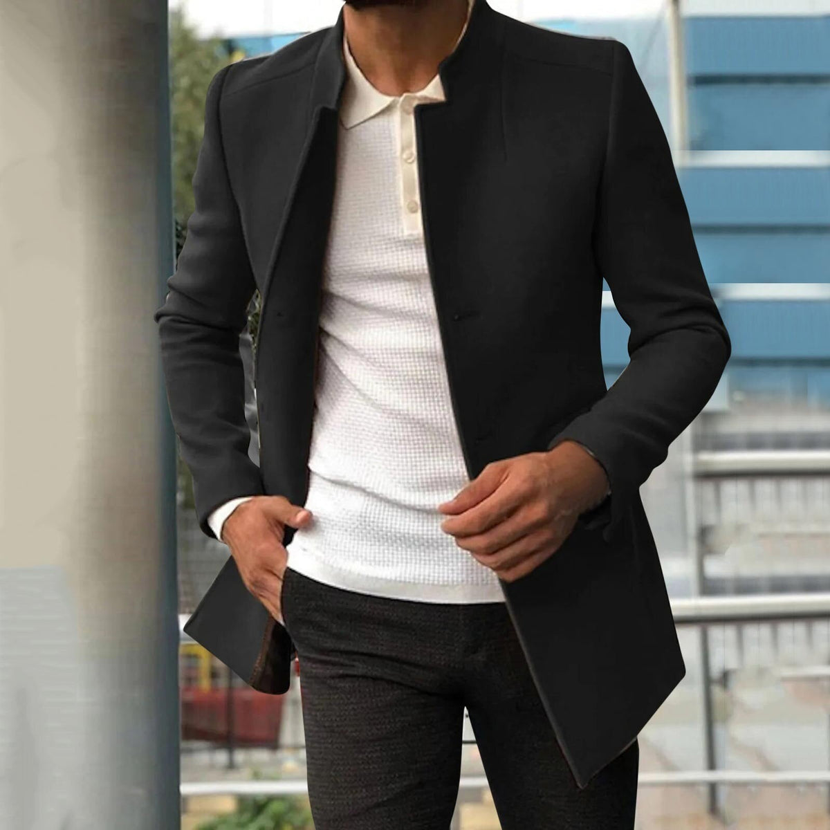 Abrigo de otoño e invierno para hombre