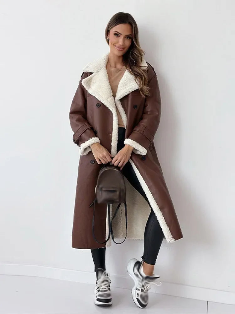 Abrigo largo de invierno de diseño versátil