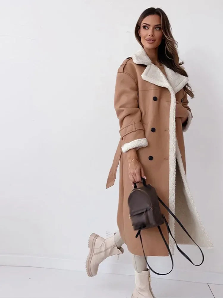 Abrigo largo de invierno de diseño versátil