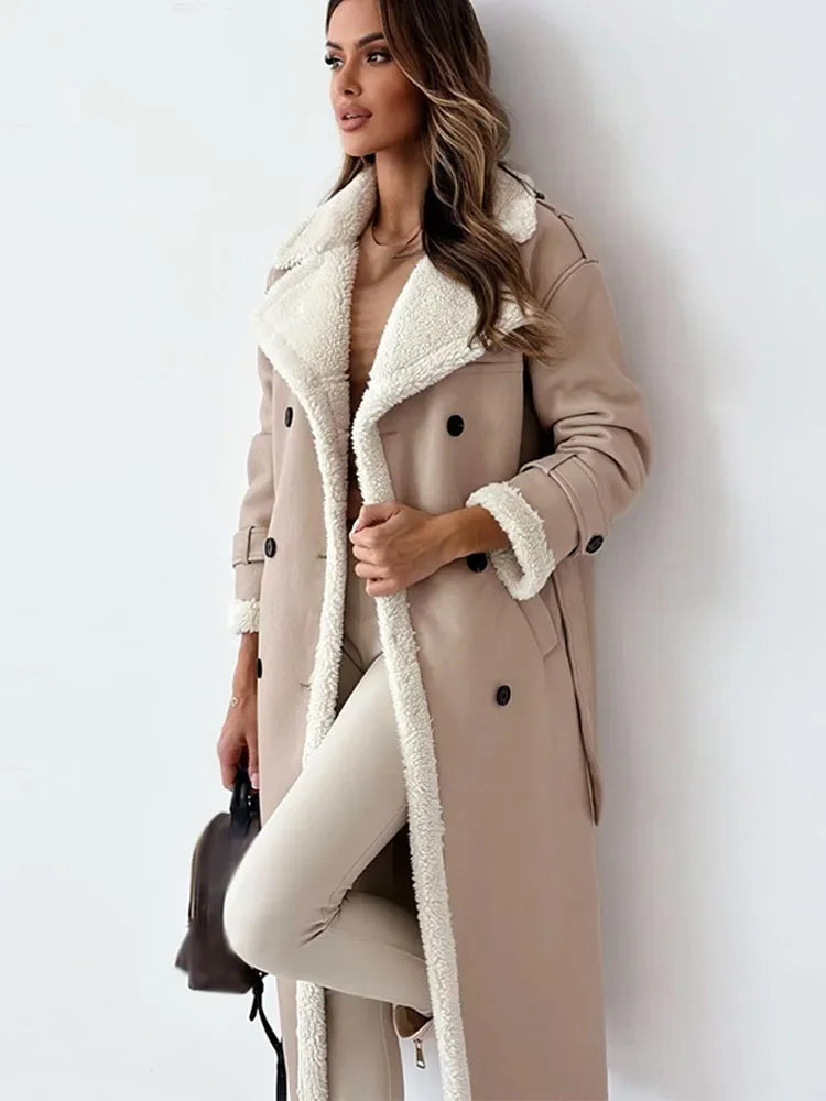 Abrigo largo de invierno de diseño versátil
