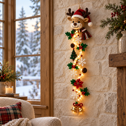 Adorno colgante navideño luminoso para puerta
