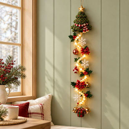 Adorno colgante navideño luminoso para puerta