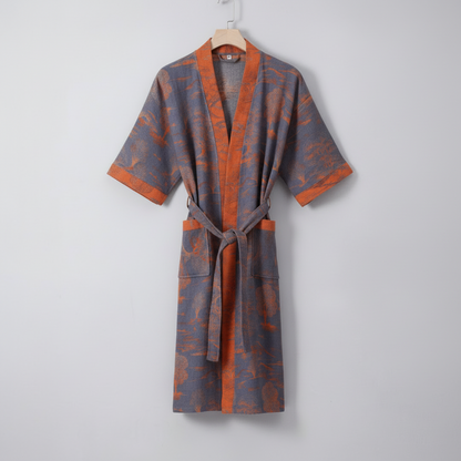 Albornoz estilo kimono de algodón orgánico para una comodidad transpirable