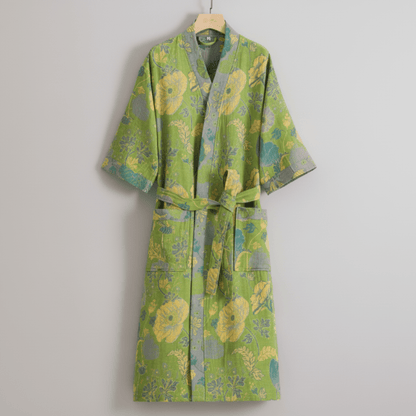Albornoz estilo kimono de algodón orgánico para una comodidad transpirable