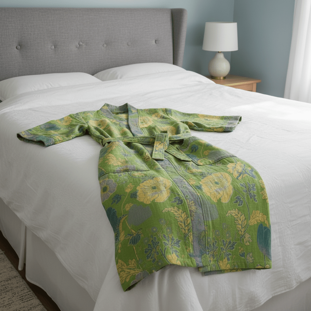 Albornoz estilo kimono de algodón orgánico para una comodidad transpirable