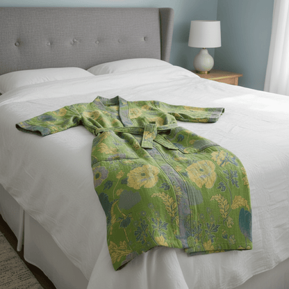 Albornoz estilo kimono de algodón orgánico para una comodidad transpirable