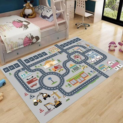 Alfombra con Patrón Educativo de Carretera para Niños | Montera