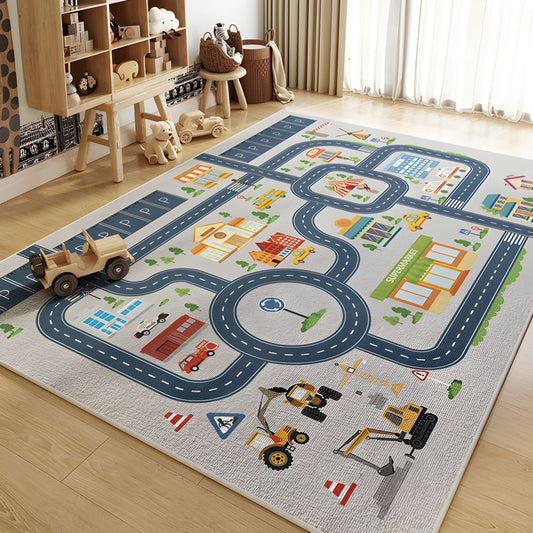 Alfombra con Patrón Educativo de Carretera para Niños | Montera