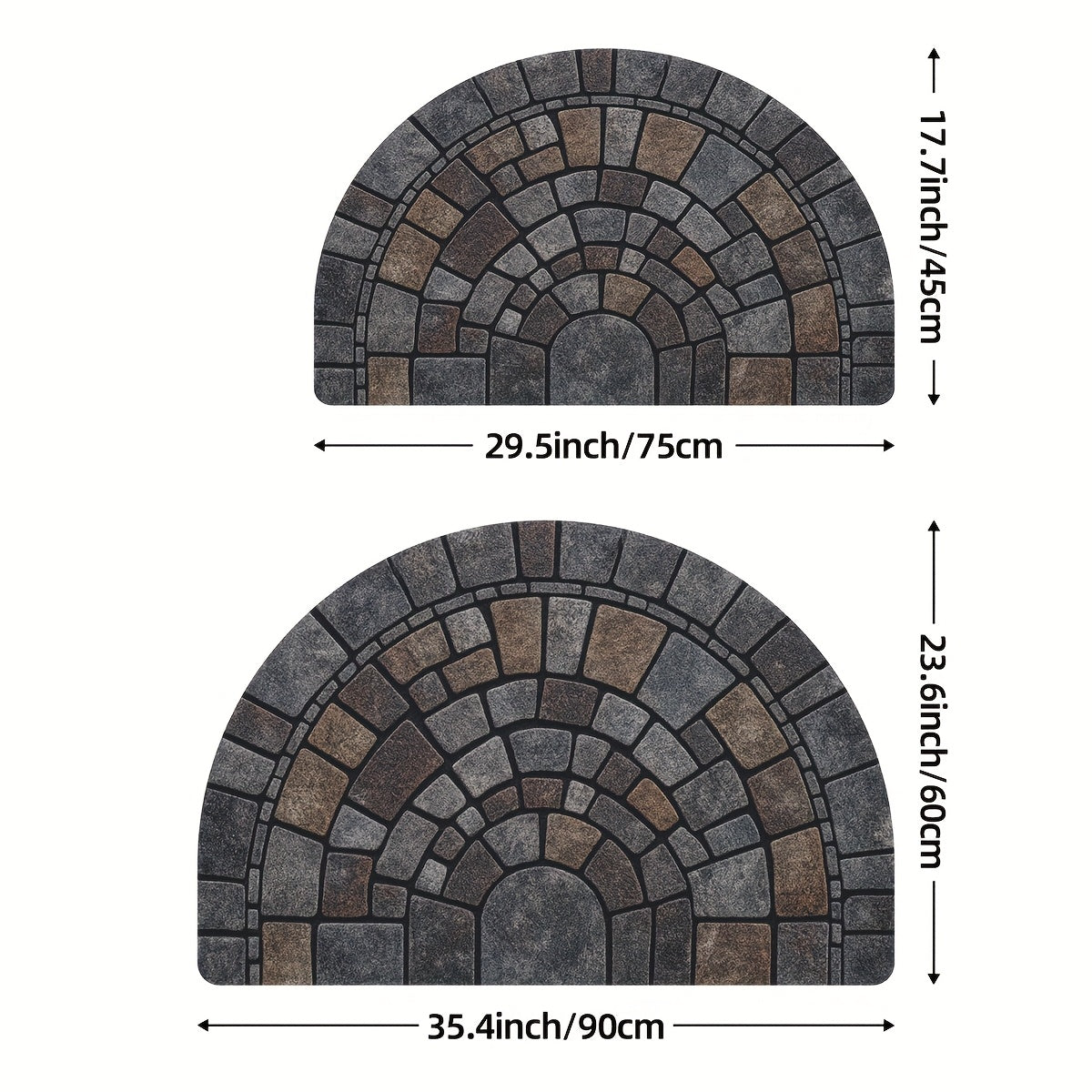 Alfombra de Entrada Semicircular de Mosaico | Uso Interior y Exterior