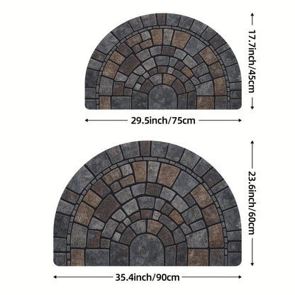 Alfombra de Entrada Semicircular de Mosaico | Uso Interior y Exterior