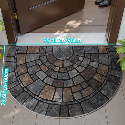 Alfombra de Entrada Semicircular de Mosaico | Uso Interior y Exterior