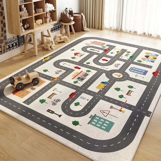 Alfombra de Juego para Niños Diseño Educativo Antideslizante de Poliéster | Zeravo