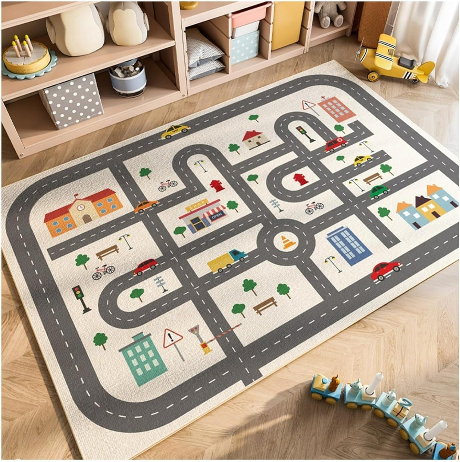 Alfombra de Juego para Niños Diseño Educativo Antideslizante de Poliéster | Zeravo