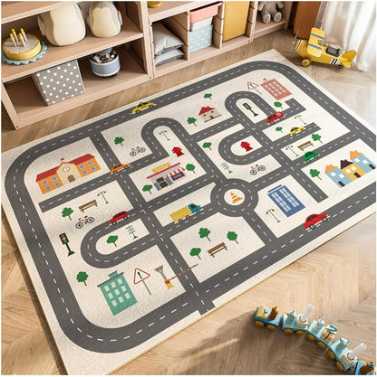 Alfombra de Juego para Niños Diseño Educativo Antideslizante de Poliéster | Zeravo
