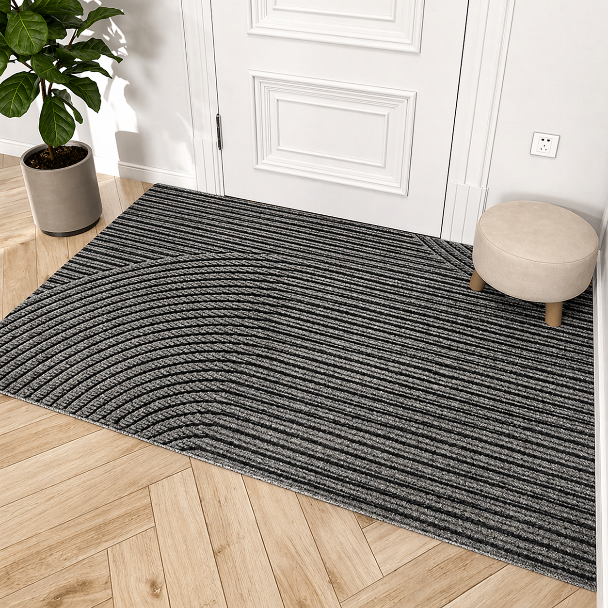 Alfombra de Puerta Antideslizante Duradera | Alfombra de Entrada Moderna Resistente a la Suciedad