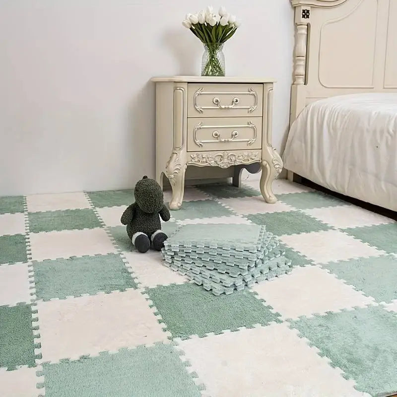 Alfombra de Rompecabezas Cómoda y Linda (Juego de 10 Cuadrados)