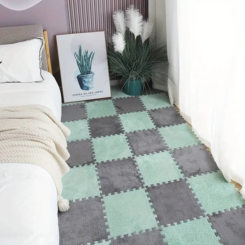 Alfombra de Rompecabezas Cómoda y Linda (Juego de 10 Cuadrados)