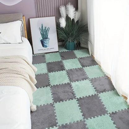 Alfombra de Rompecabezas Cómoda y Linda (Juego de 10 Cuadrados)