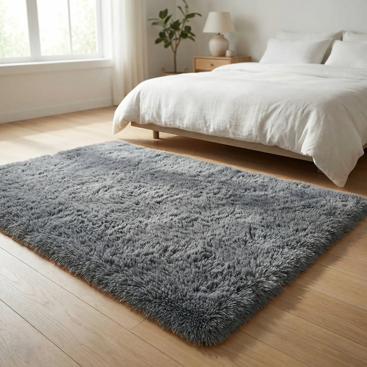 Alfombra rectangular suave y antideslizante de pelo corto para suelo