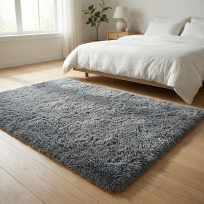 Alfombra rectangular suave y antideslizante de pelo corto para suelo
