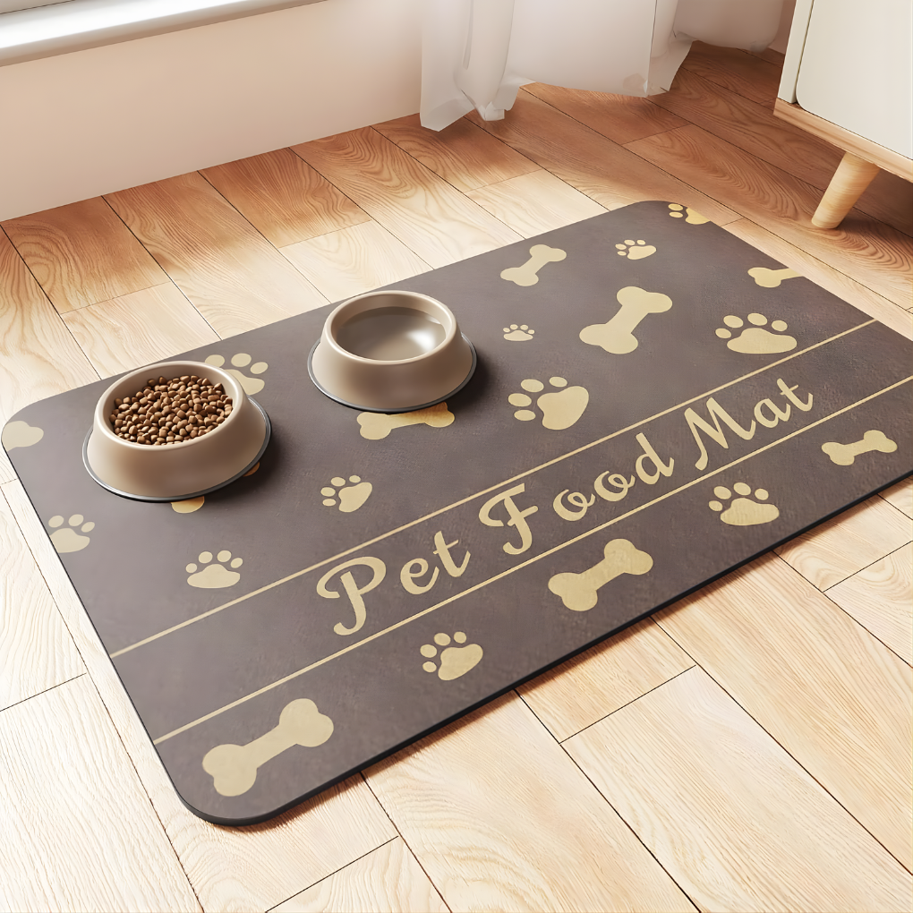 Alfombrilla de Alimentación para Mascotas - Mantel Individual Absorbente para Comedero y Bebedero de Mascotas