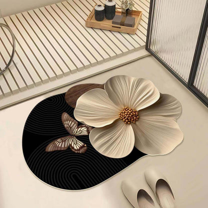 Alfombrilla de baño con estampado floral artístico