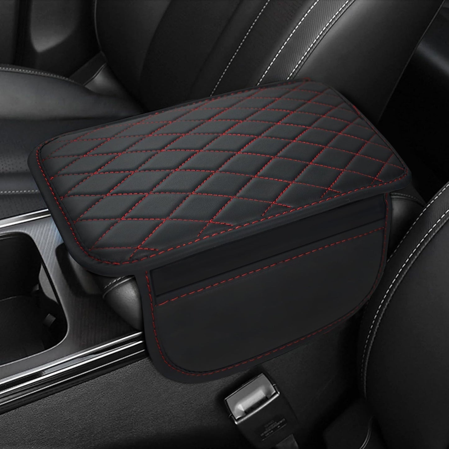Alfombrilla de reposabrazos de cuero PU para coche