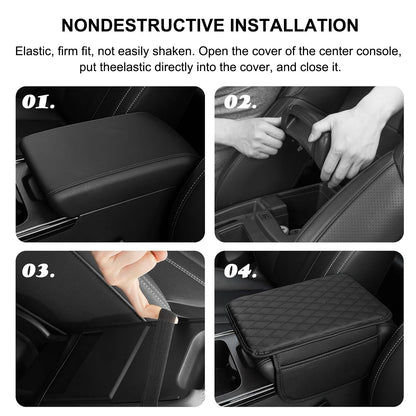 Alfombrilla de reposabrazos de cuero PU para coche