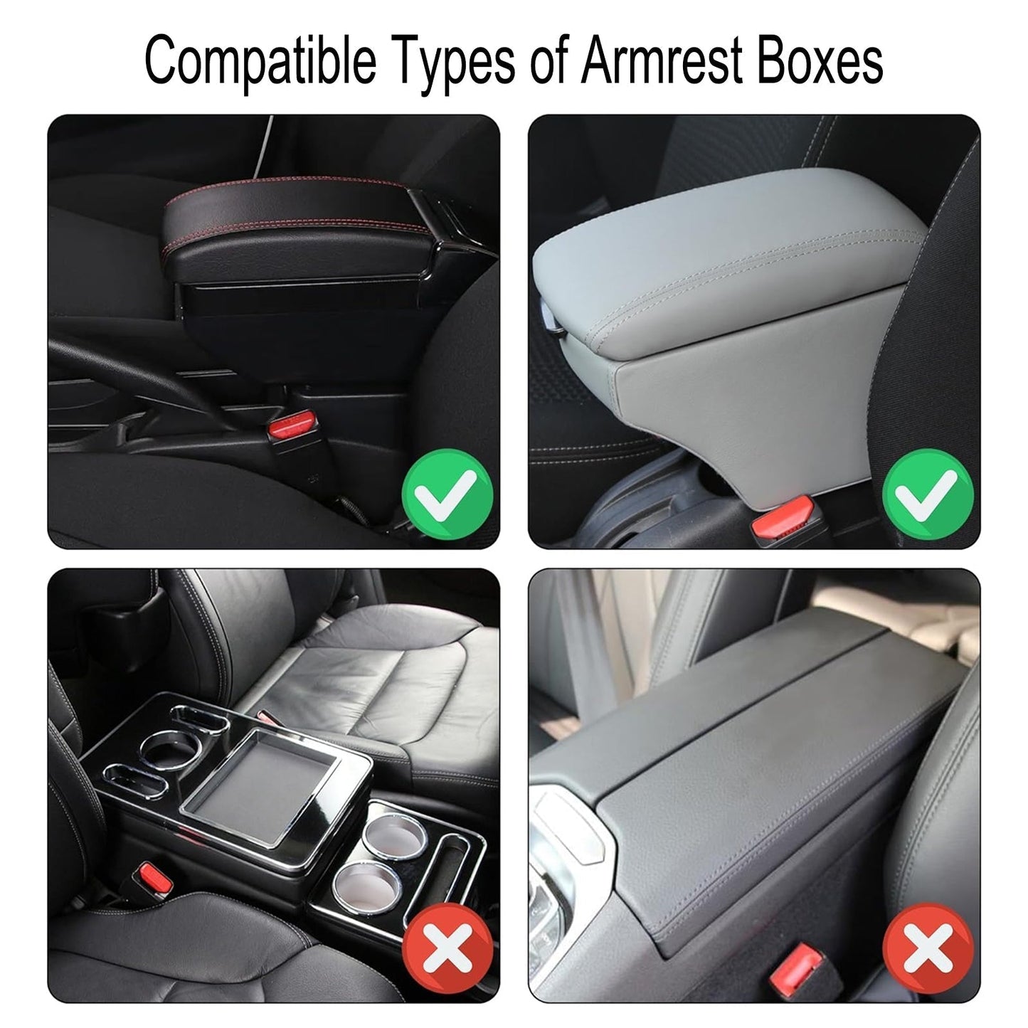 Alfombrilla de reposabrazos de cuero PU para coche