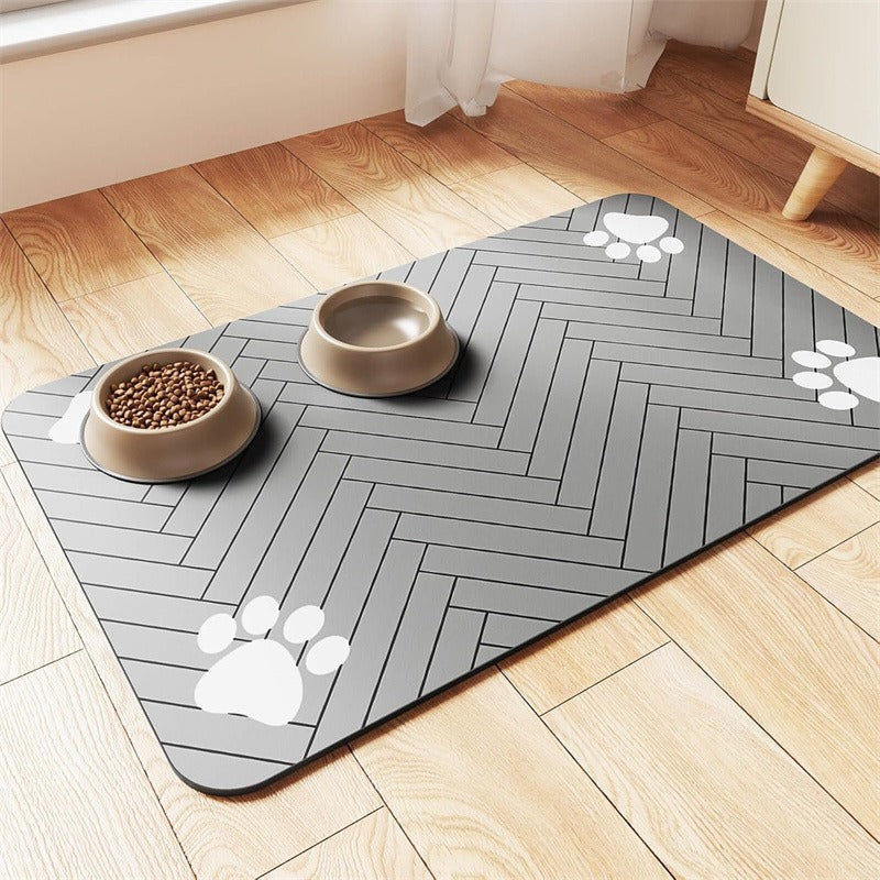 Alfombrilla para comederos de mascotas con base antideslizante
