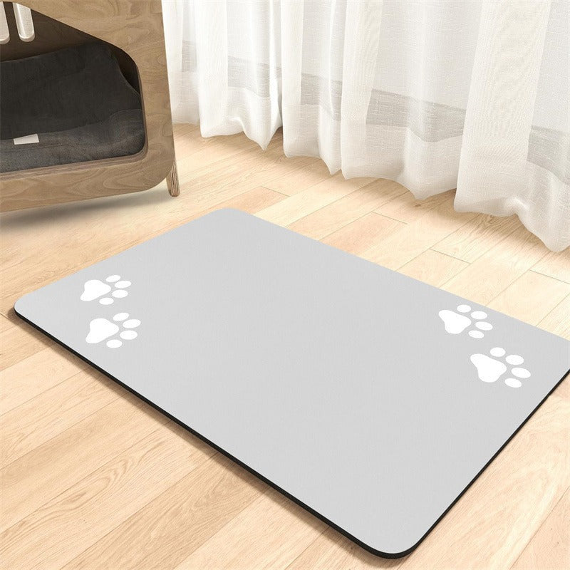 Alfombrilla para comederos de mascotas con base antideslizante