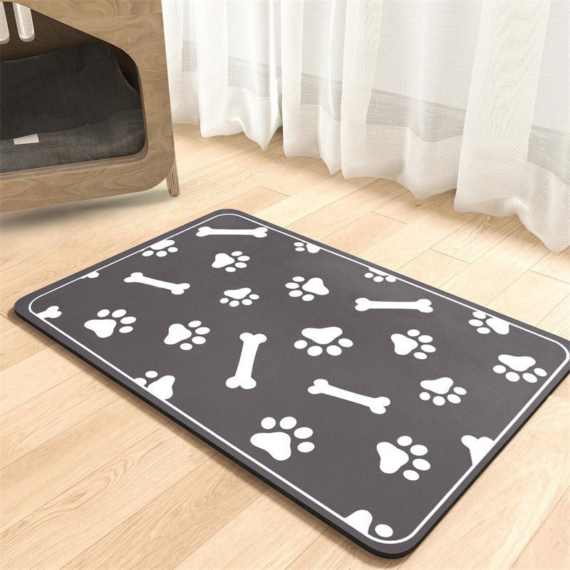 Alfombrilla para comederos de mascotas con base antideslizante