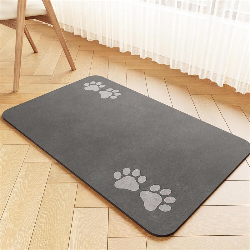 Alfombrilla para comederos de mascotas con base antideslizante