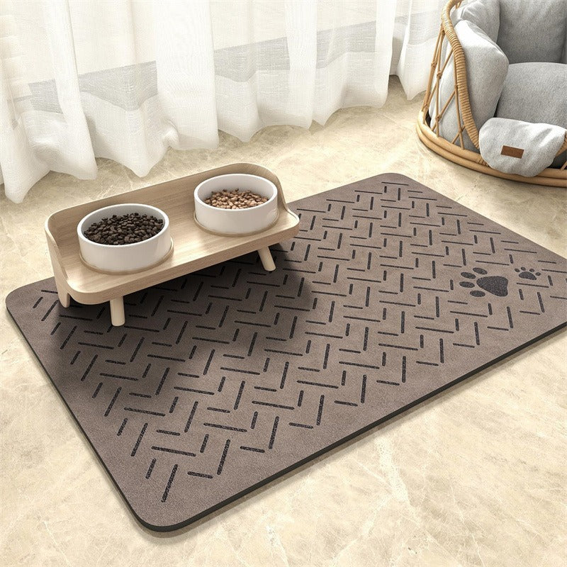 Alfombrilla para comederos de mascotas con base antideslizante