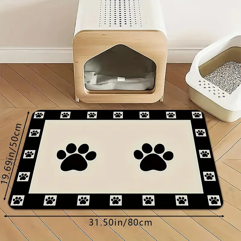 Alfombrilla para comederos de mascotas con base antideslizante