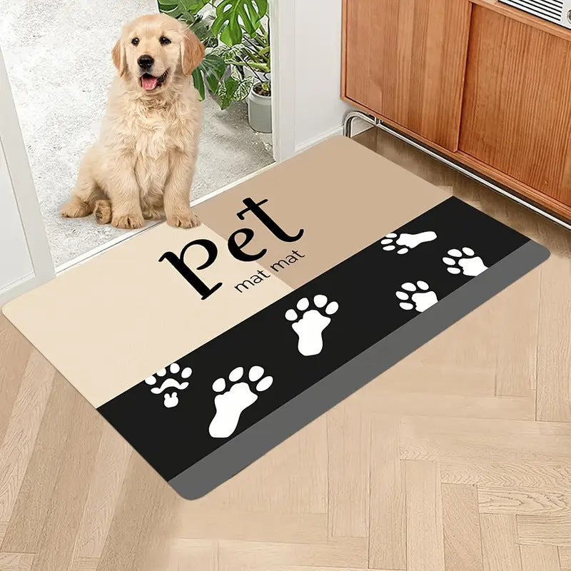 Alfombrilla para comederos de mascotas con base antideslizante