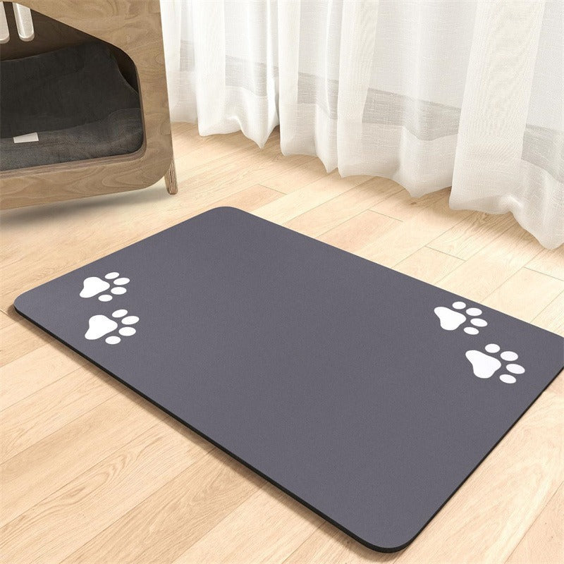 Alfombrilla para comederos de mascotas con base antideslizante