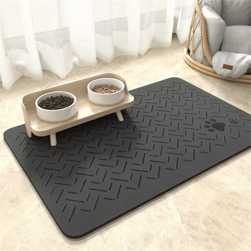 Alfombrilla para comederos de mascotas con base antideslizante