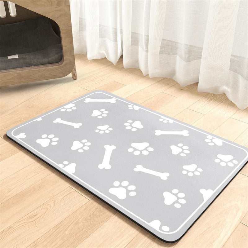 Alfombrilla para comederos de mascotas con base antideslizante