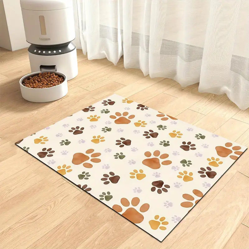 Alfombrilla para comederos de mascotas con base antideslizante
