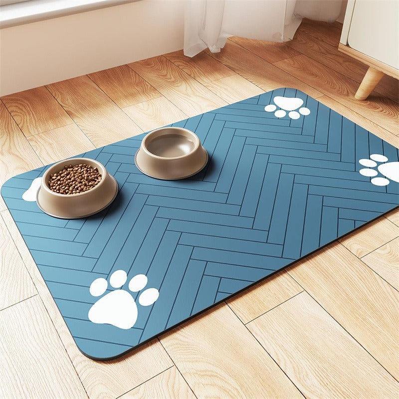 Alfombrilla para comederos de mascotas con base antideslizante
