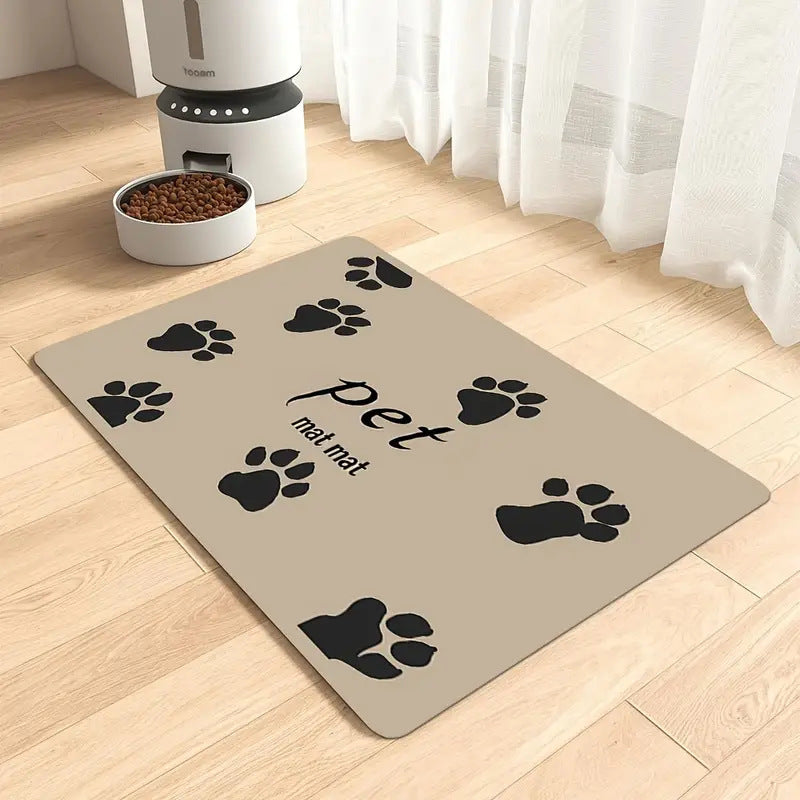 Alfombrilla para comederos de mascotas con base antideslizante